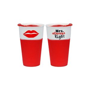 Mug W/Red PP Lid &red Mrs