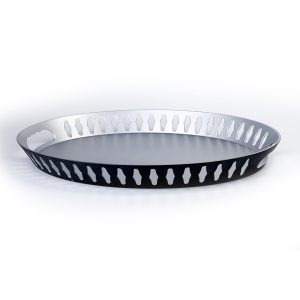 Galaxy Painted Oval Pp Tray Silver 35X45Cm