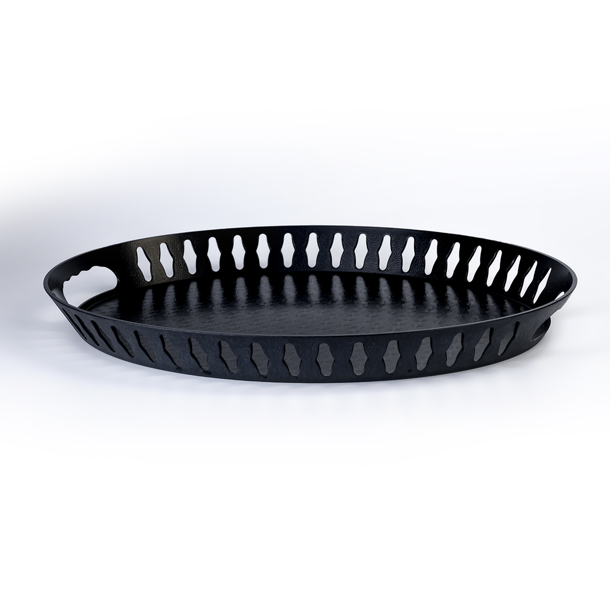 Galaxy Painted Oval Pp Tray Blk 35X45Cm