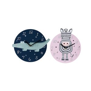 Wall Clock Mdf Animal 26Cm 4As