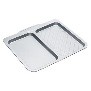KitchenCraft Non-Stick Twin Section Baking Tray, 40x35.5x2cm, Card Insert