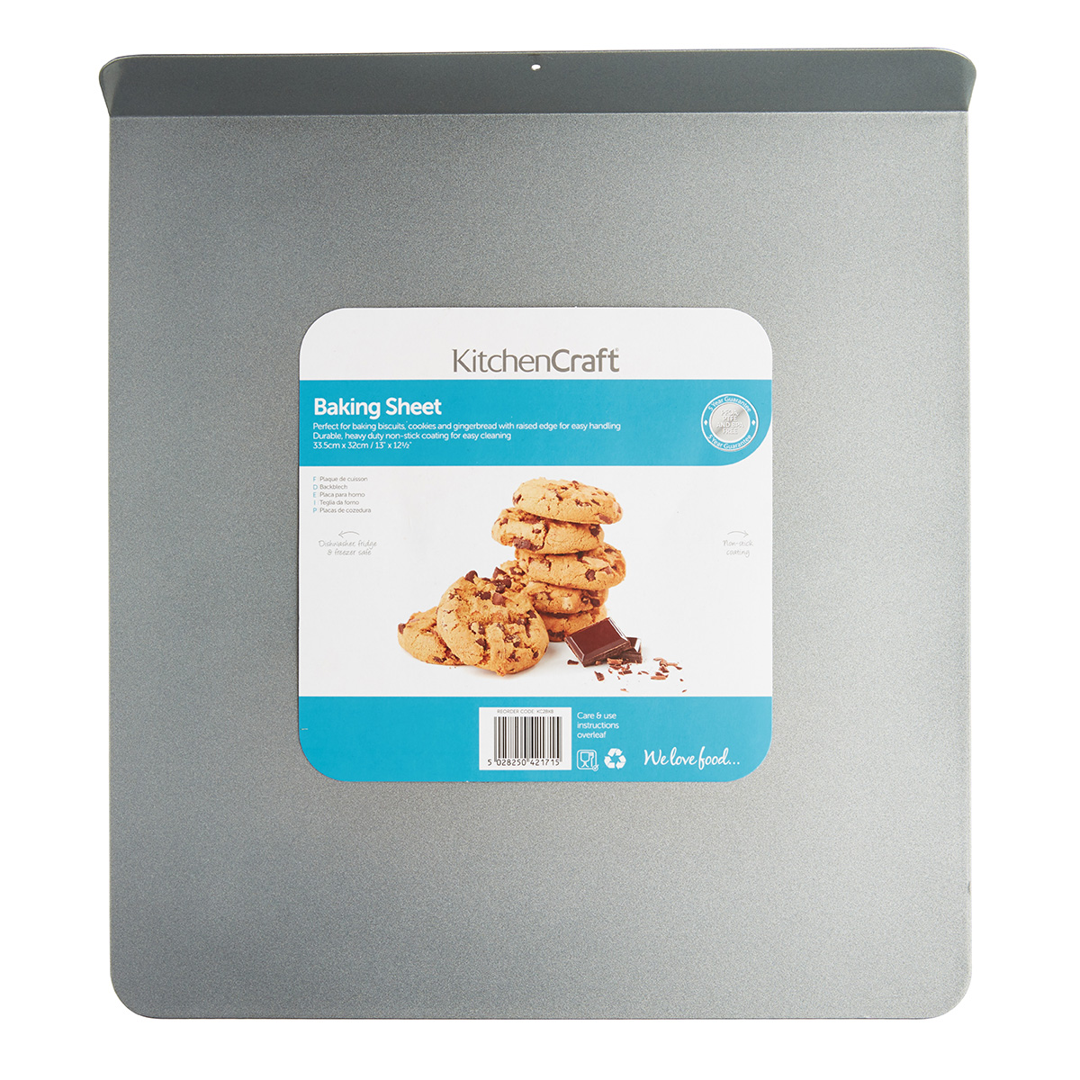 KitchenCraft Non-Stick Baking Sheet 34x32cm, Card Insert - Image 2