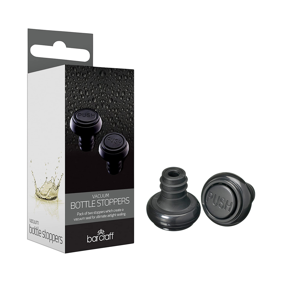BarCraft Wine Saver Stoppers, Pack of Two, Gift Boxed