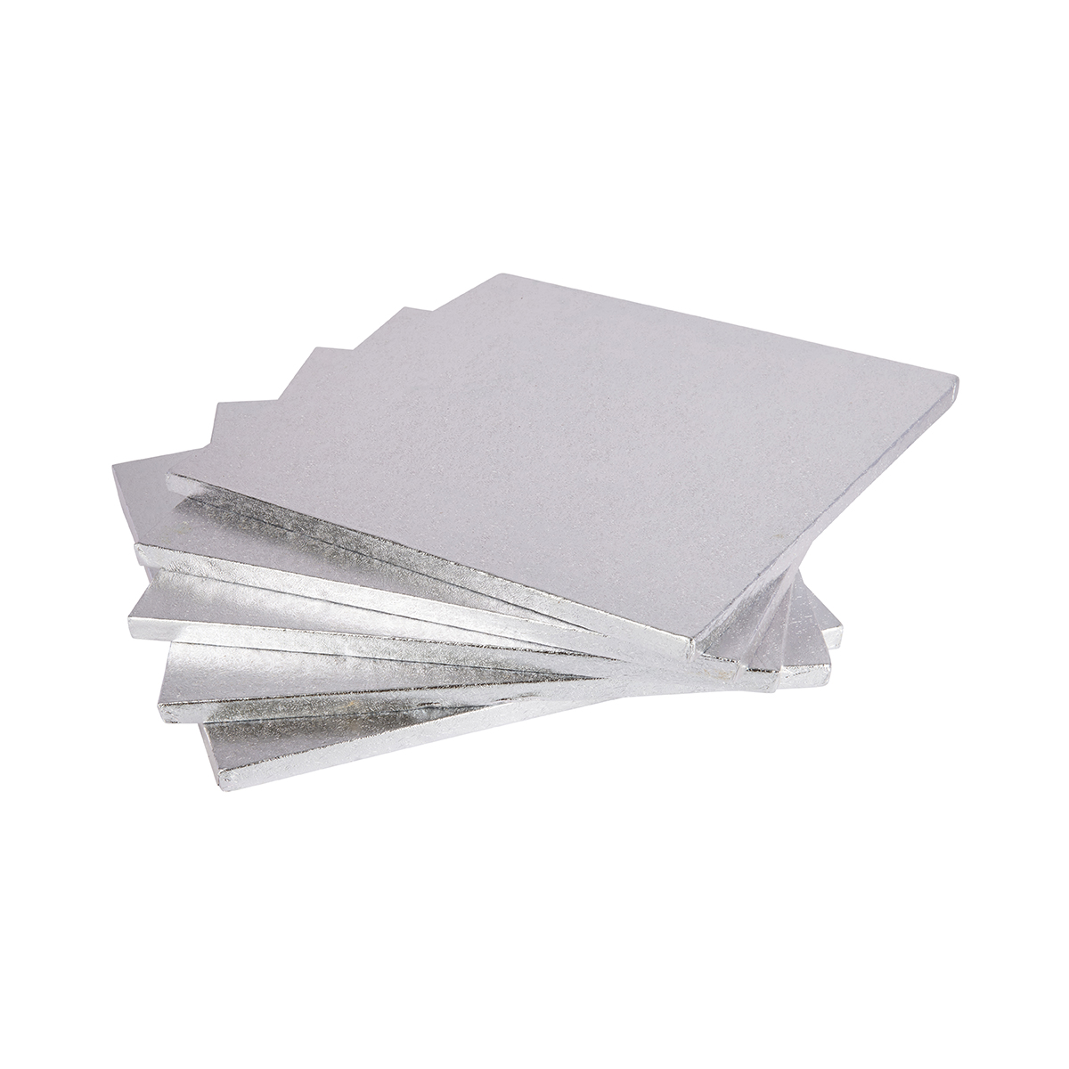 KitchenCraft Sweetly Does It Square Cake Drum, 30cm, Silver, Labelled