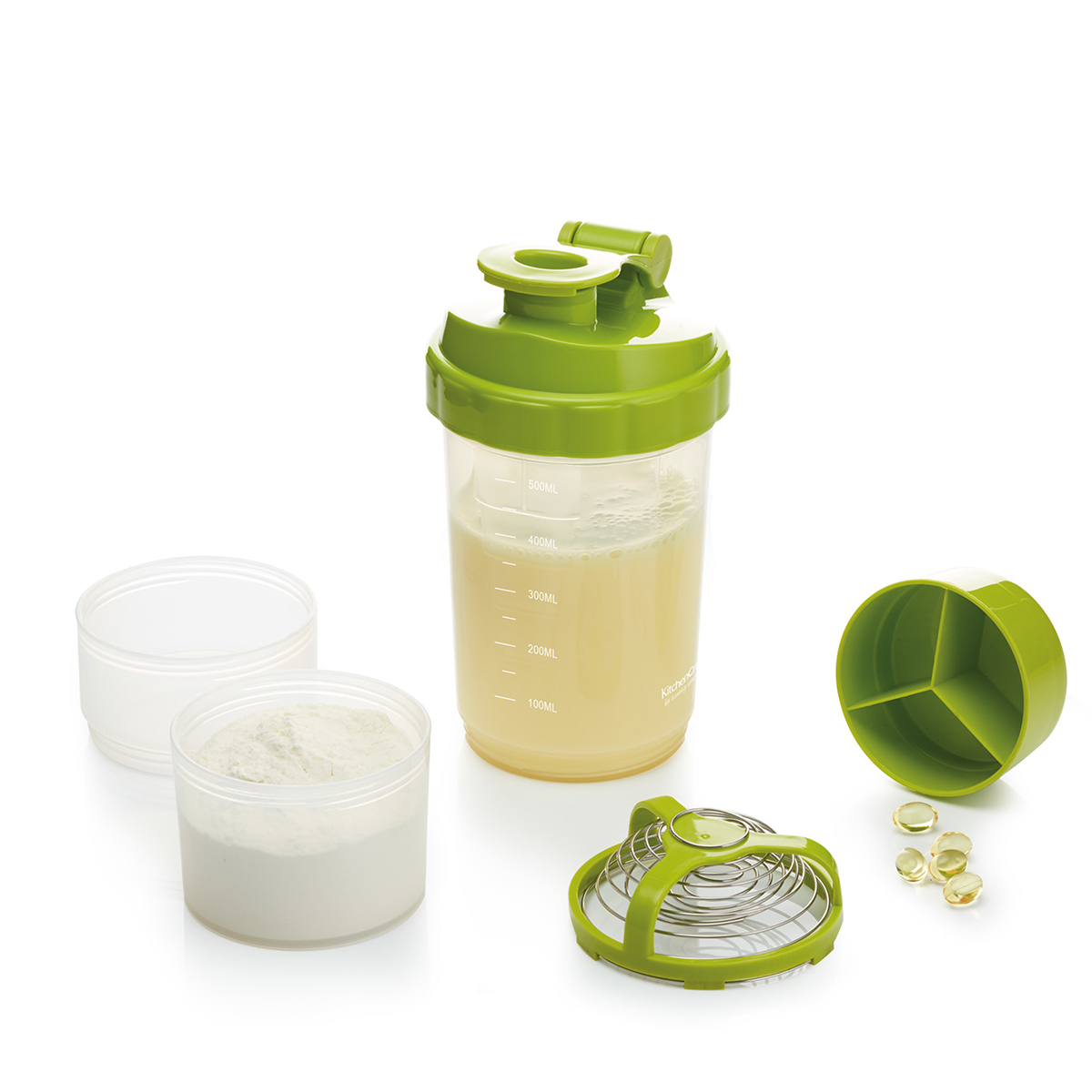 KitchenCraft Healthy Eating 575ml Protein Shaker Bottle, Labelled - Image 2