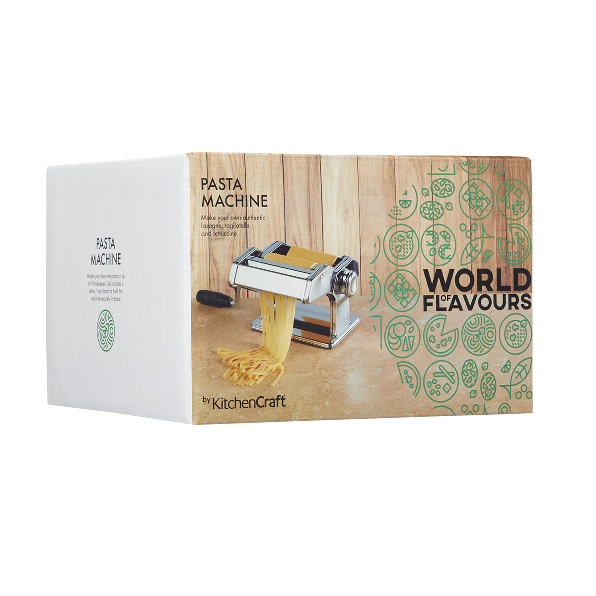 KitchenCraft World of Flavours Italian Deluxe Double Cutter Pasta Machine, Display Boxed - Image 3