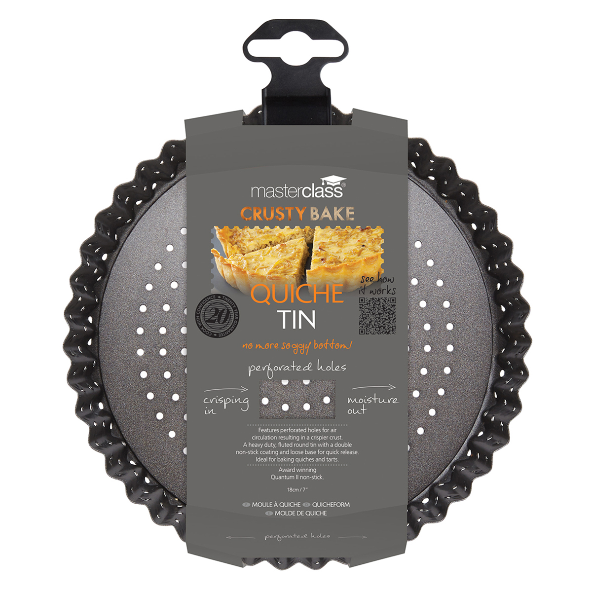 MasterClass Crusty Bake Fluted Round Flan/Quiche Tin, 18x3cm, Sleeved - Image 3