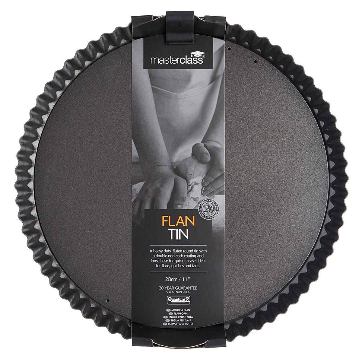 MasterClass Non-Stick Fluted Loose Base Quiche Tin Round 28cm (11", Sleeved - Image 3