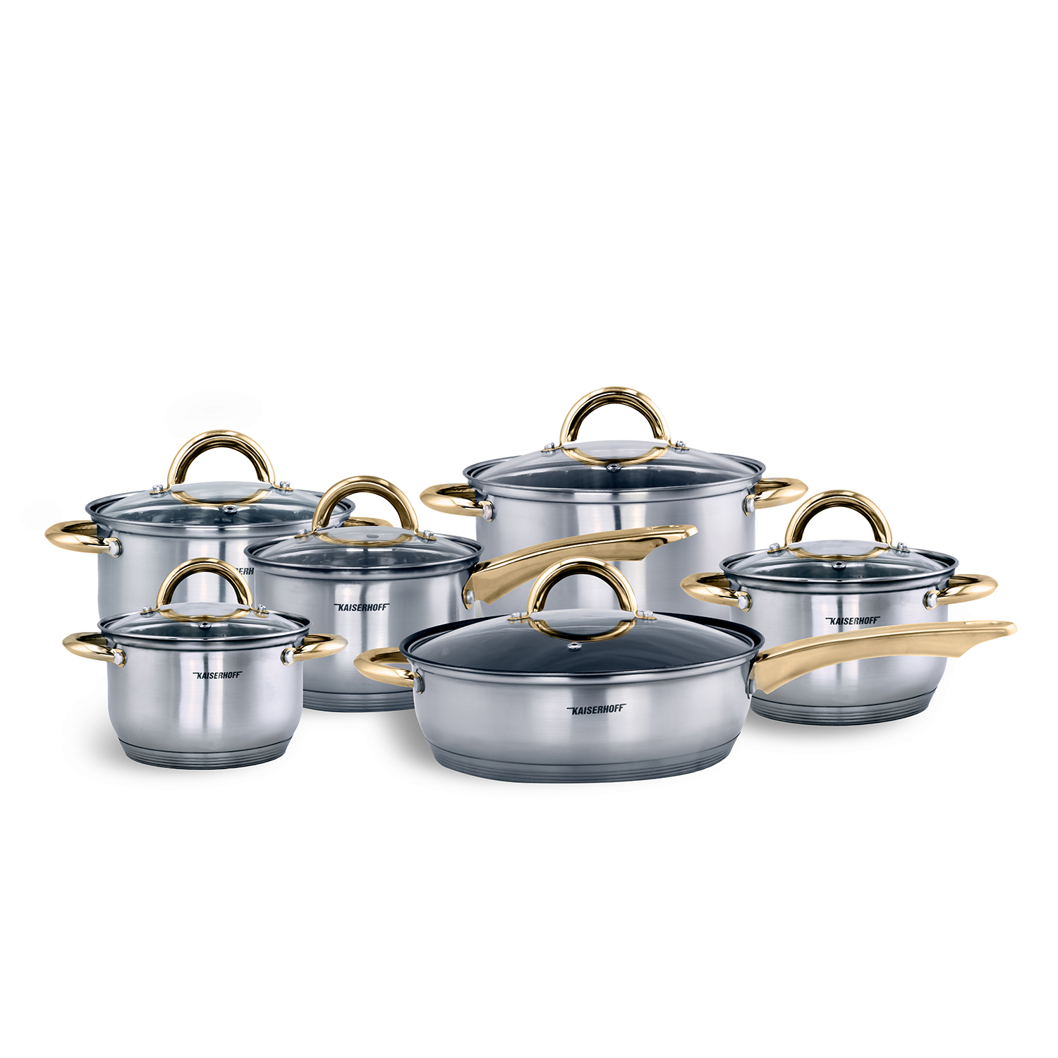 KSHF 12 Pcs S/S Cookware Set Gold