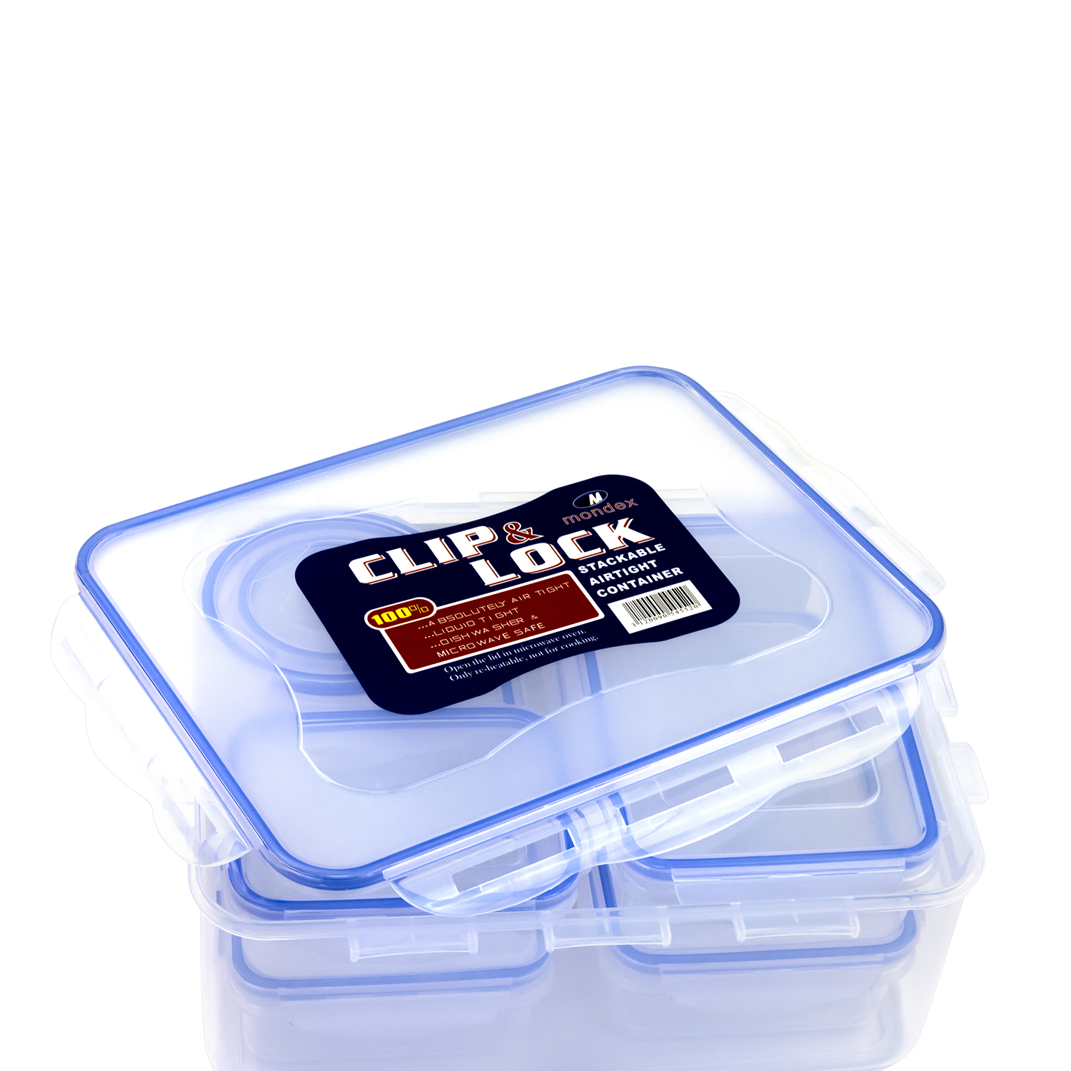 Mondex Polypropylene Food Container Set - 7 Pieces Meal Prep & Storage Containers (1N 5000ml, 3N 750ml, 1N 300ml, 1N 250ml, 100ml) – Airtight, BPA-Free) - Image 2