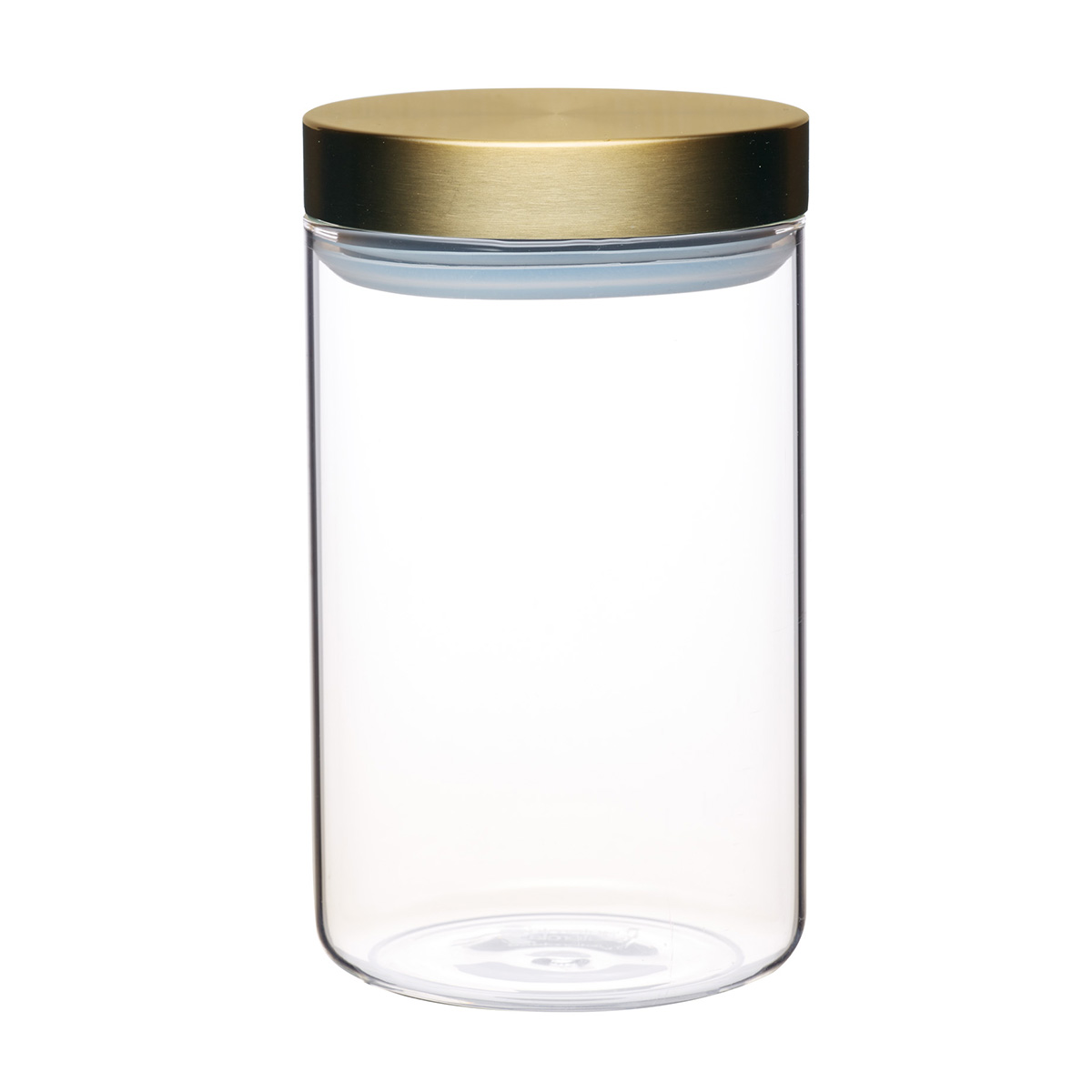 MasterClass Medium Glass Storage Jar with Burnished Brass Lid, 1 Litre (10x17.5cm, Gift Tagged