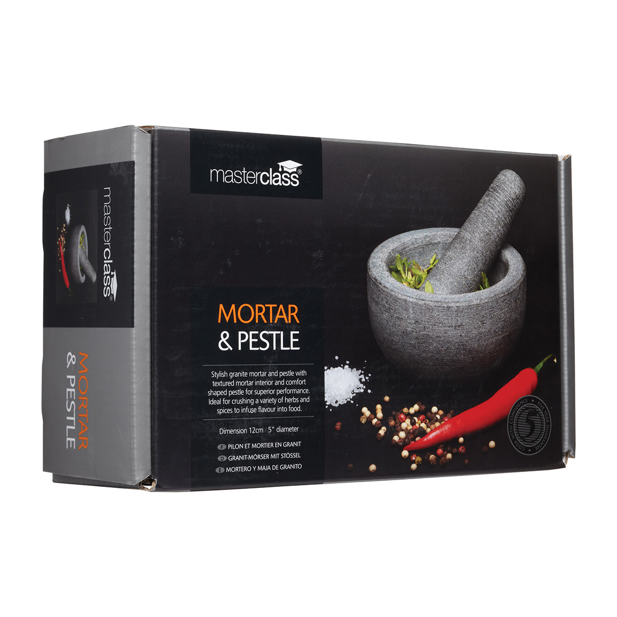 MasterClass Granite Mortar and Pestle, 12x6.5cm, Gift Boxed - Image 2