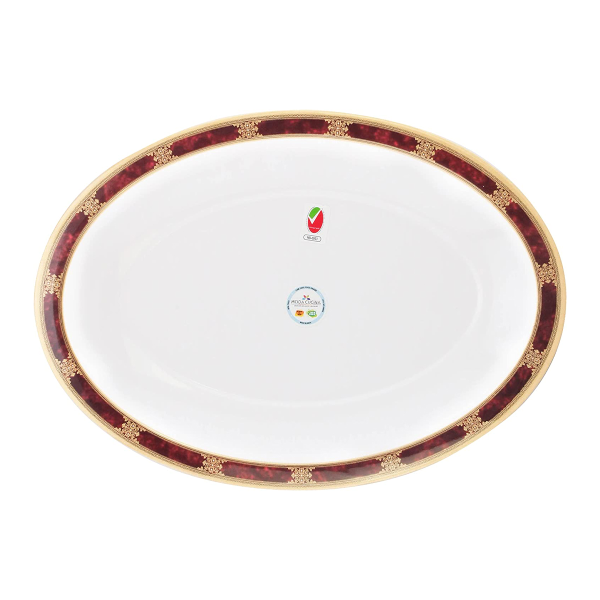 Oval Serving Platter Large Ethinic Red 36 Cm