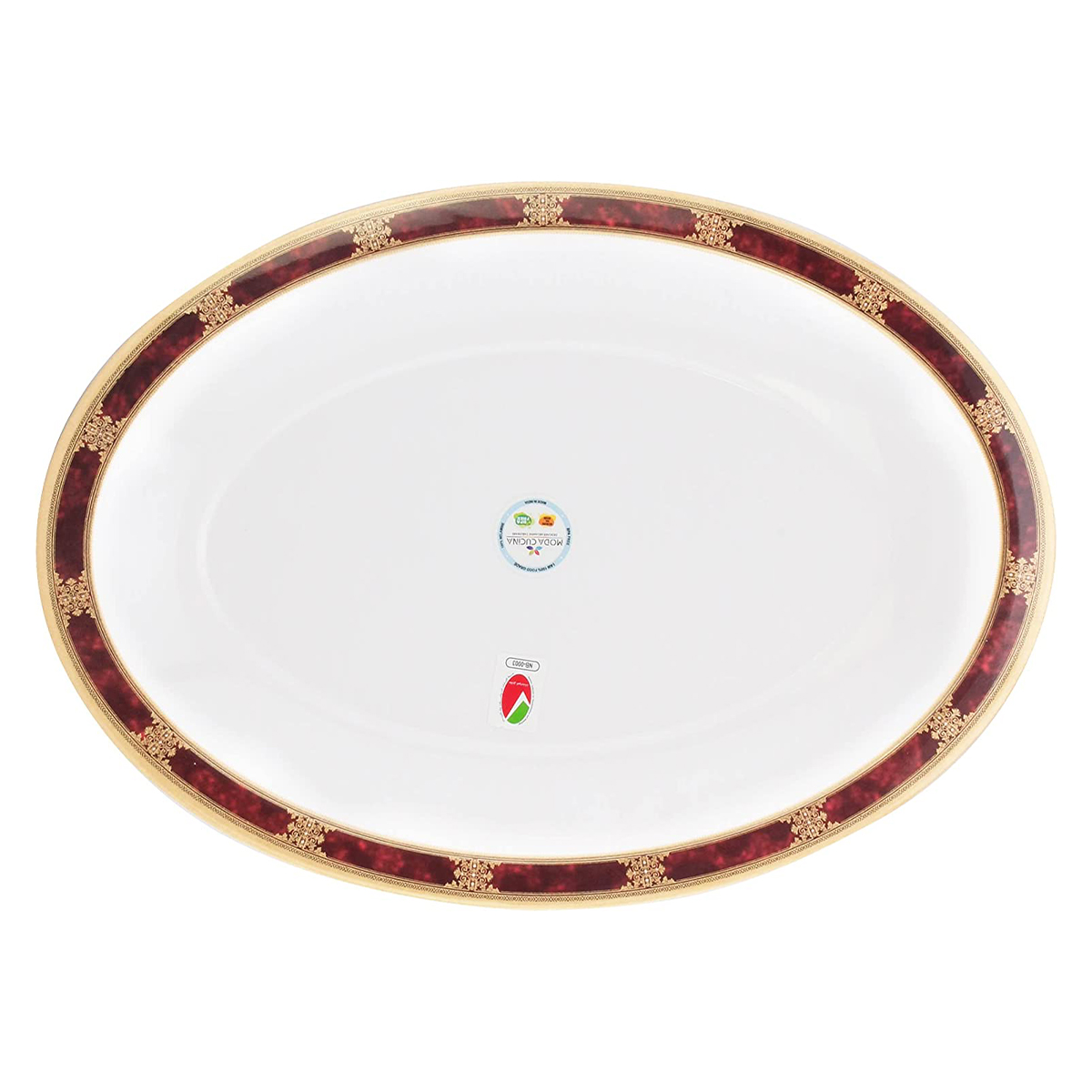 Oval Serving Platter Extra Large Ethinic Red 41 Cm