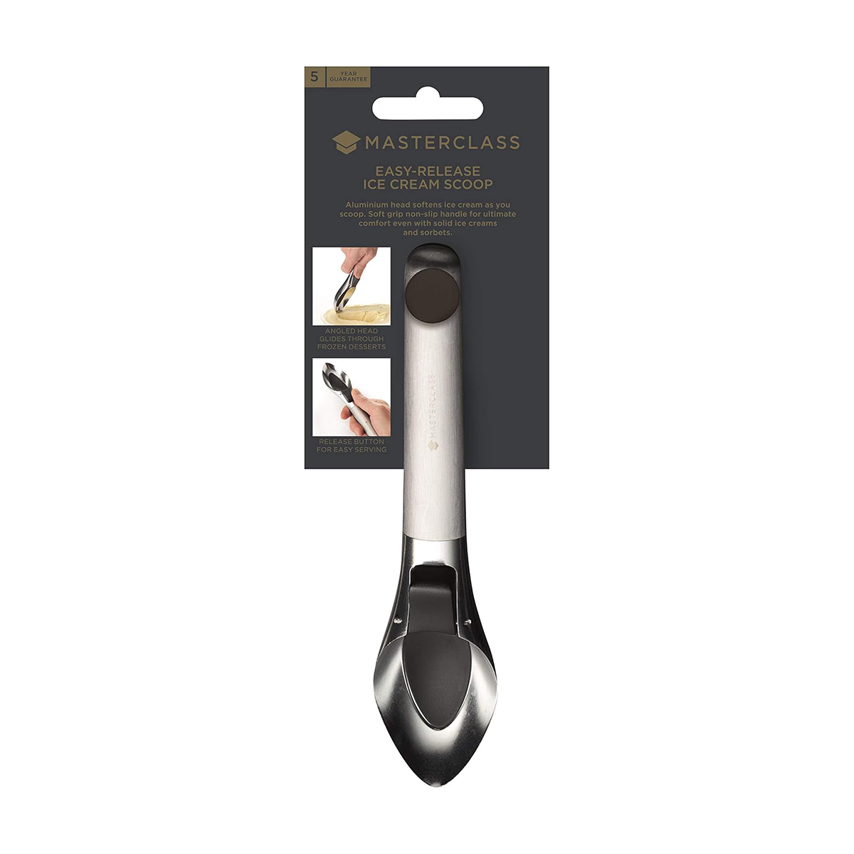 MasterClass Stainless Steel Easy-Release Ice Cream Scoop, Carded - Image 2
