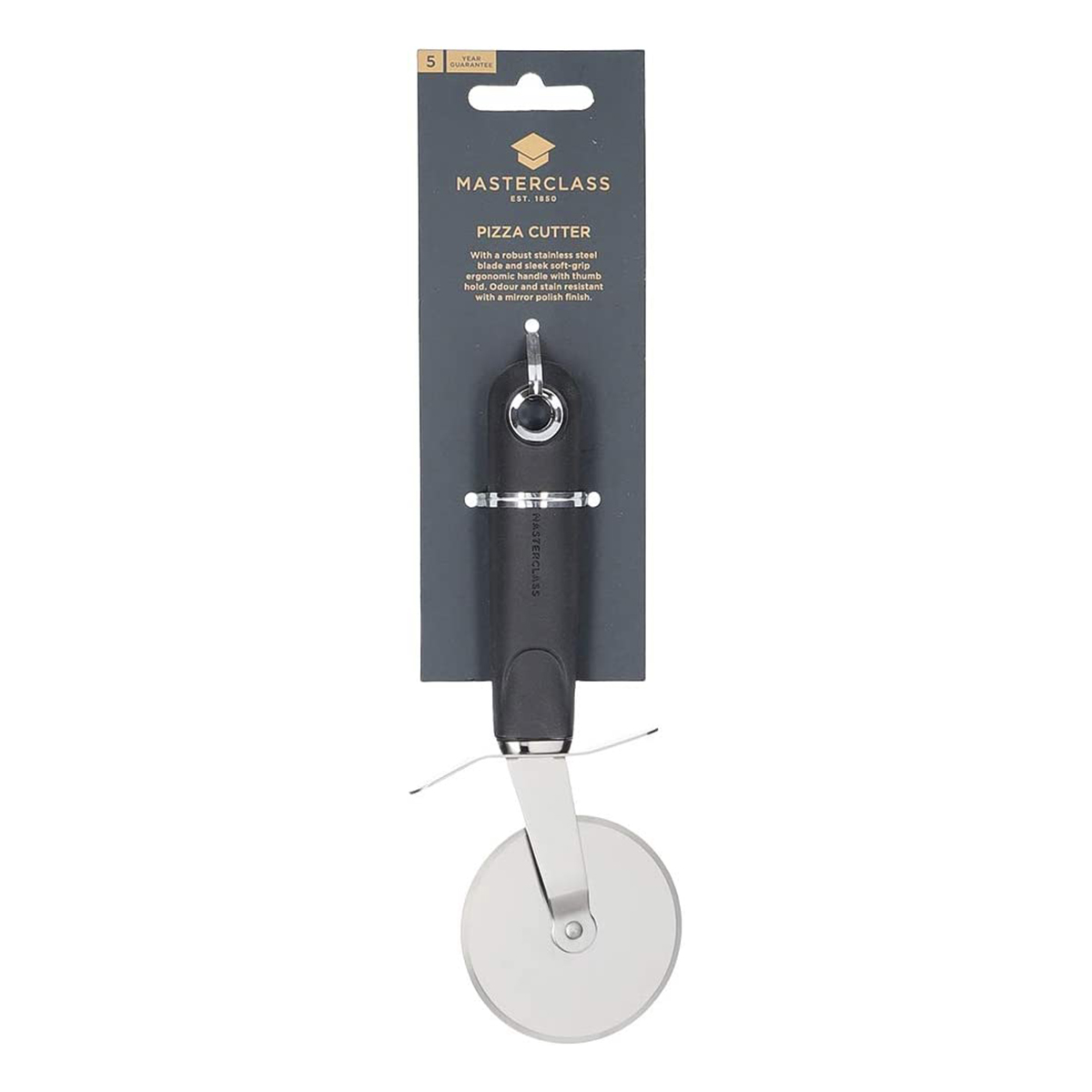 MasterClass Soft-Grip Stainless Steel Pizza Cutter, Carded - Image 2