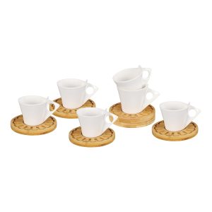 Shallow Bamboo Saucer & Coffee Cup)