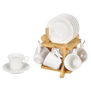 Shallow Coffee 6+6 W/Bamboo Stnd90cc