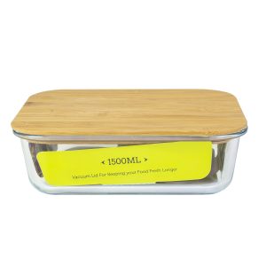 Glass Foodsaver W/Bamboo Lid 1500Ml