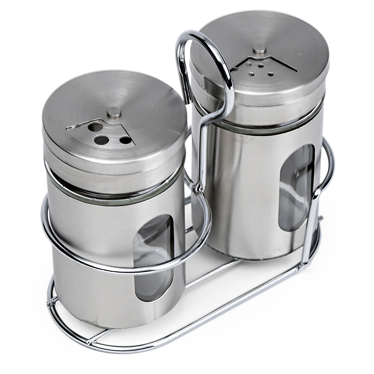 Cuisine Art 2 Pcs Soda Lime Glass Salt Pepper Set, 100ml, Silver - Image 3