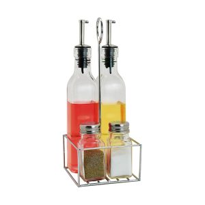 Set Of 5 Glass Oil Bottle&Spice Jar