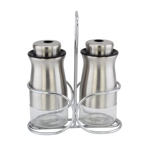 Set of 2 glass spice jar, with s/s cover