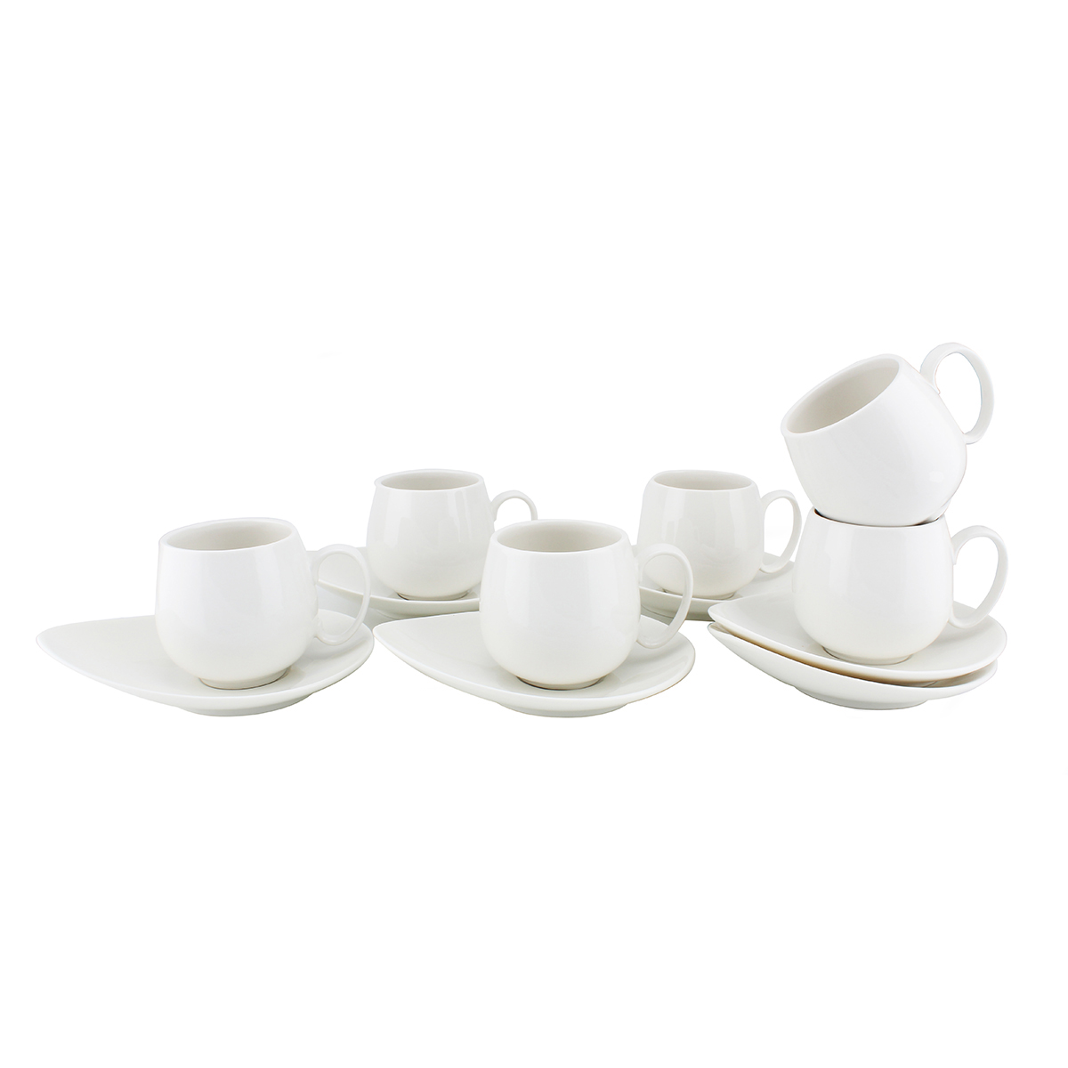 Shallow cup&saucer 6pc Big 076