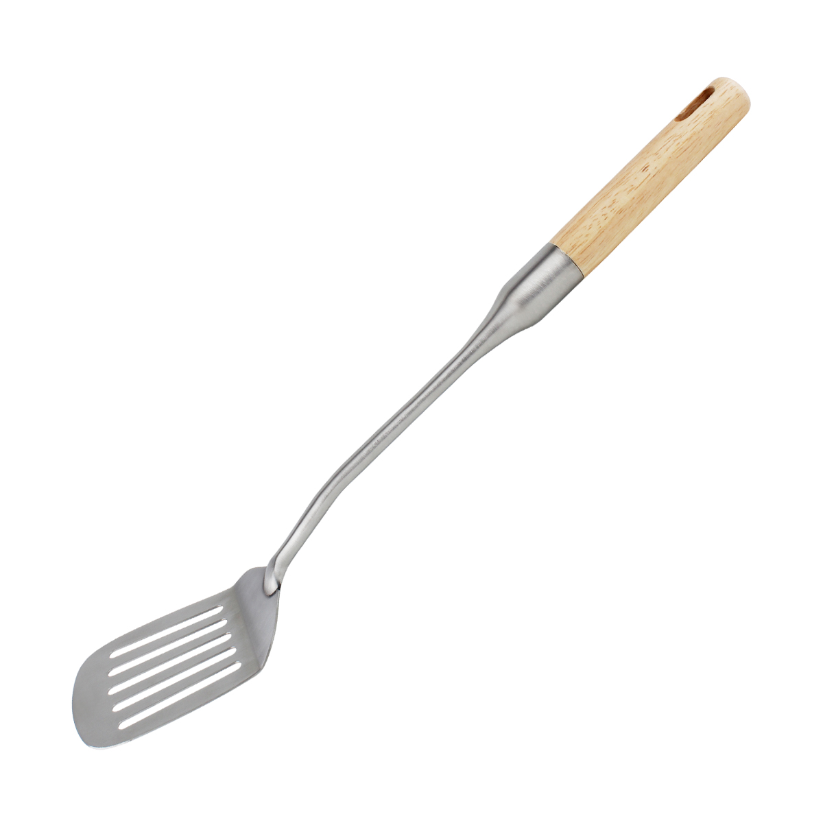 Rubber Wood Handle S/S Slotted Turner