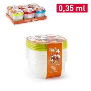 Plastic Forte Food Container, 0.35 Liter (Pack of 4)