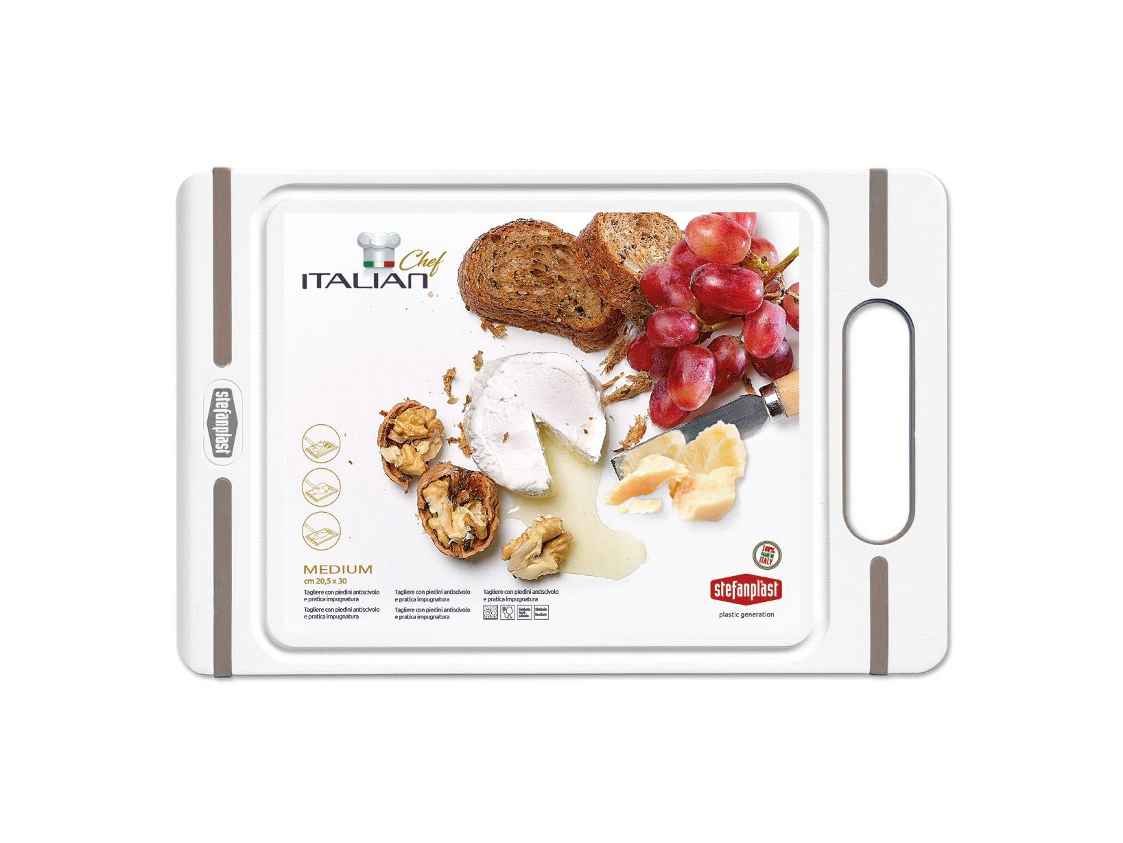 Stefanplast Cutting Board, XL (White/Light Dove Grey)