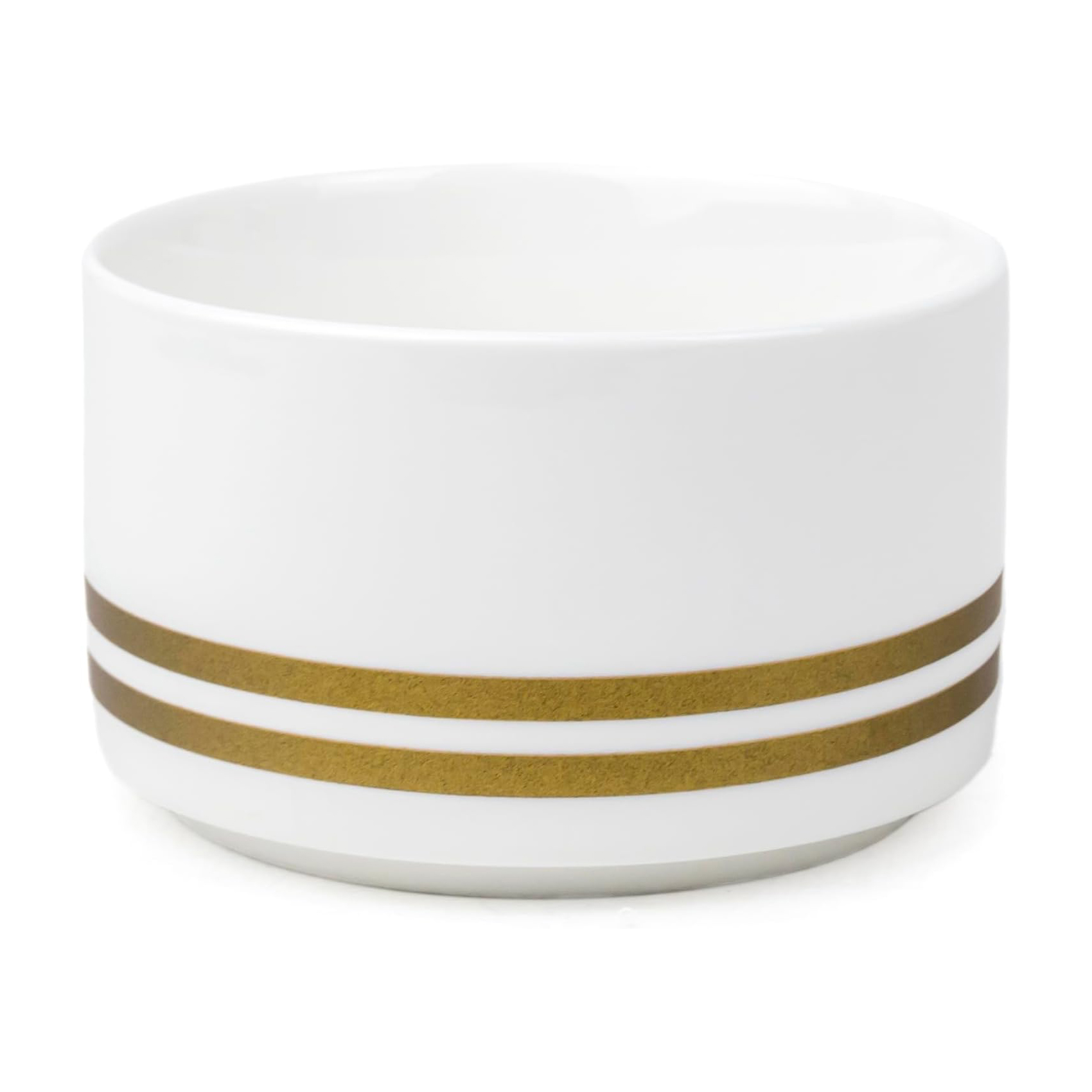 Shallow Verde Soup Set with Gold Stand, White, 16 Pieces - Image 3