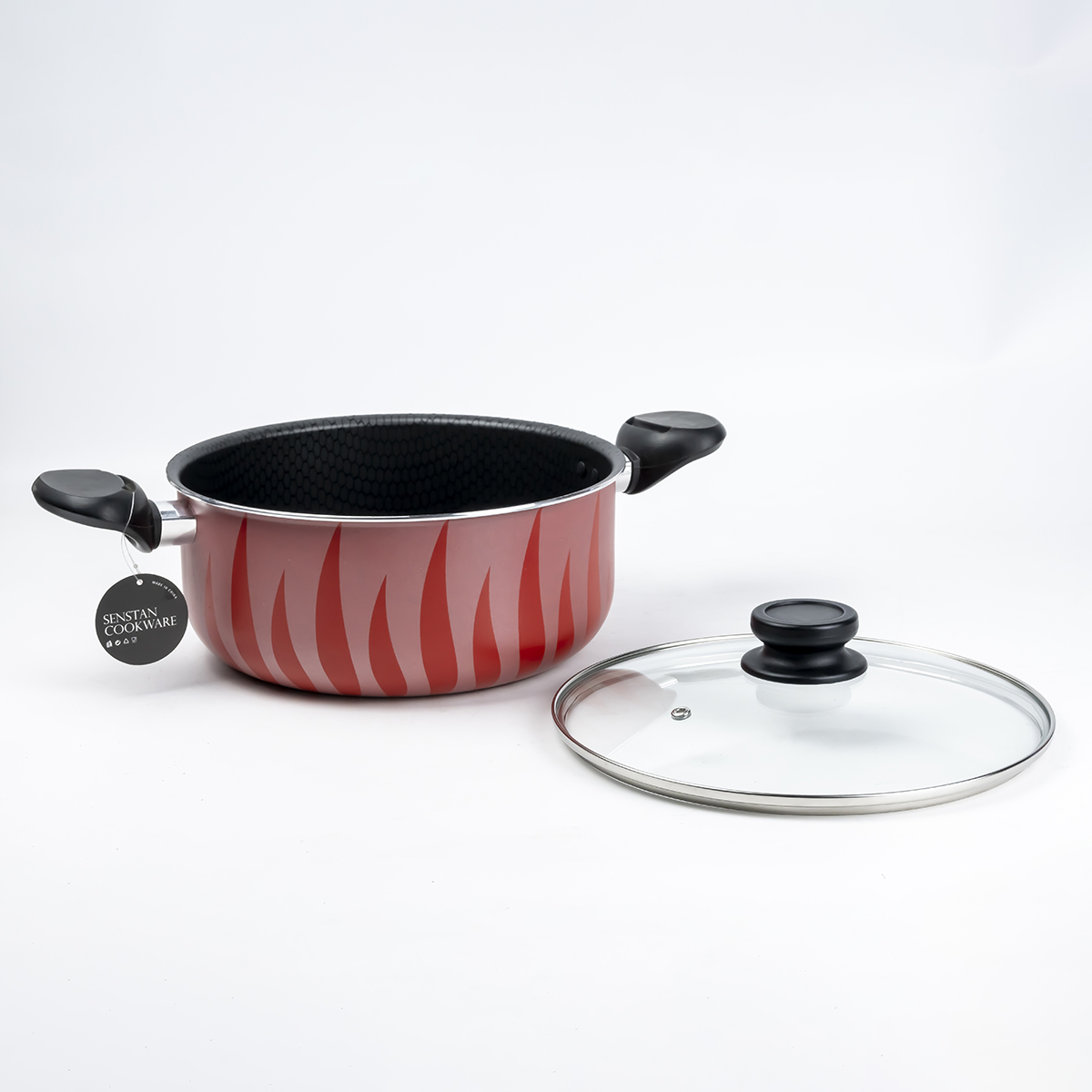 Senstan Flame Casserole (20 x 9.5 cm, Red) - Image 3