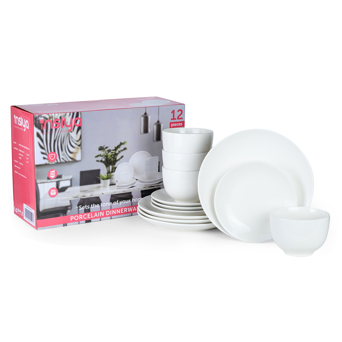 Shallow Dinner Set, 12 Pieces - Image 3