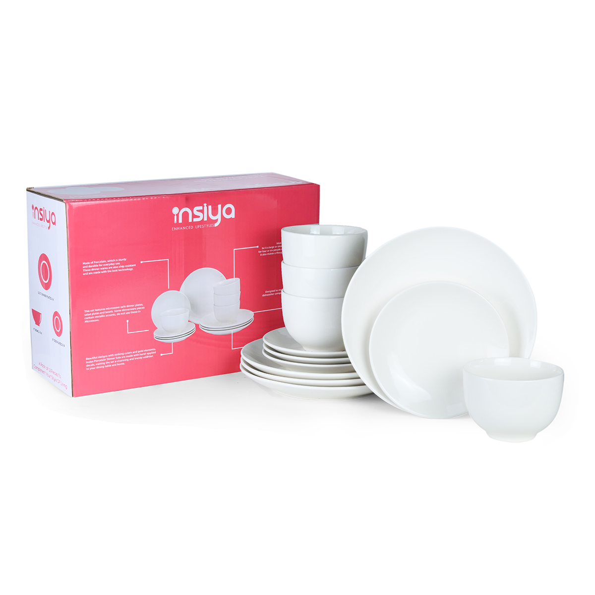 Shallow Dinner Set, 12 Pieces - Image 2