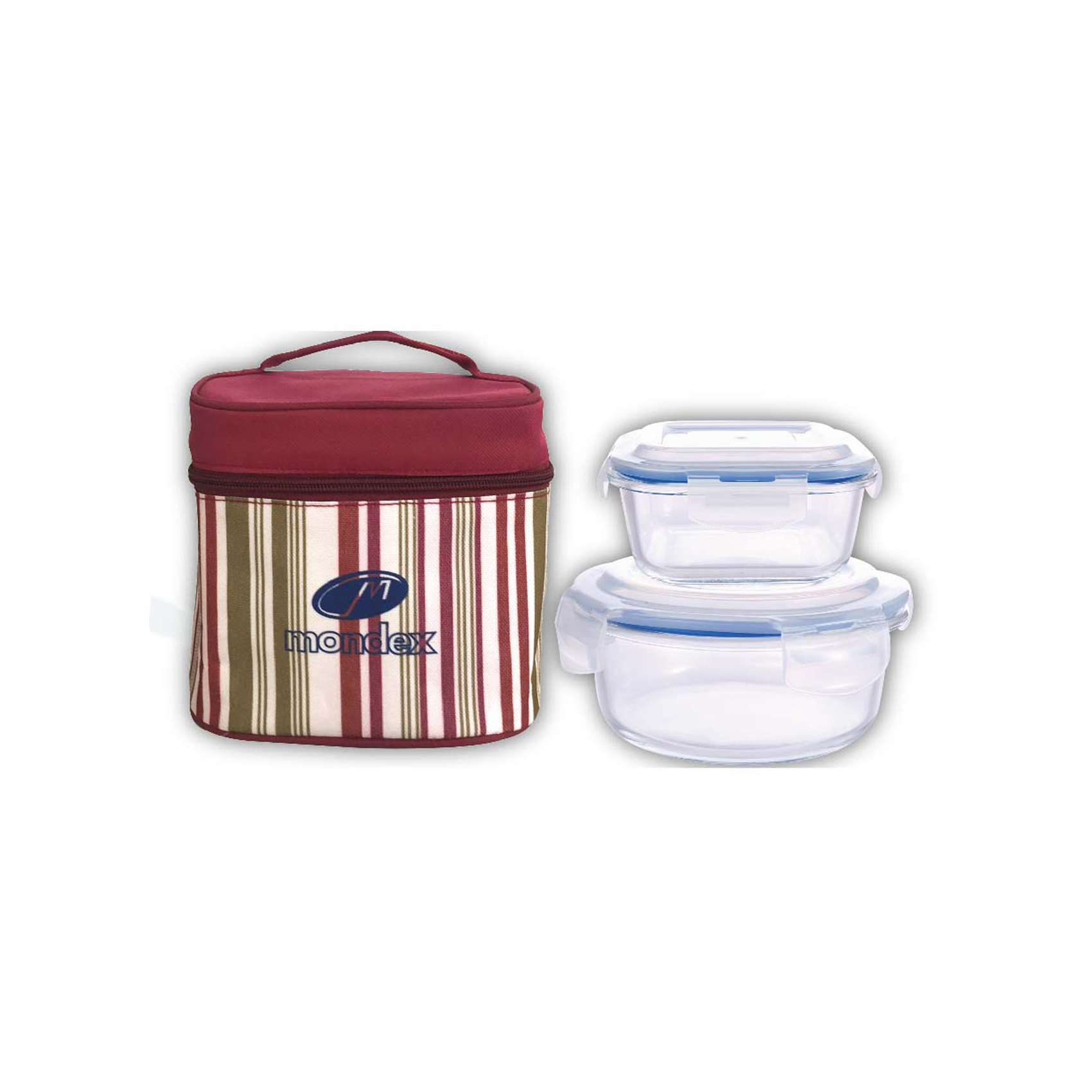 2Pcs Set +Lunch Bag 950ml Round+520Sq
