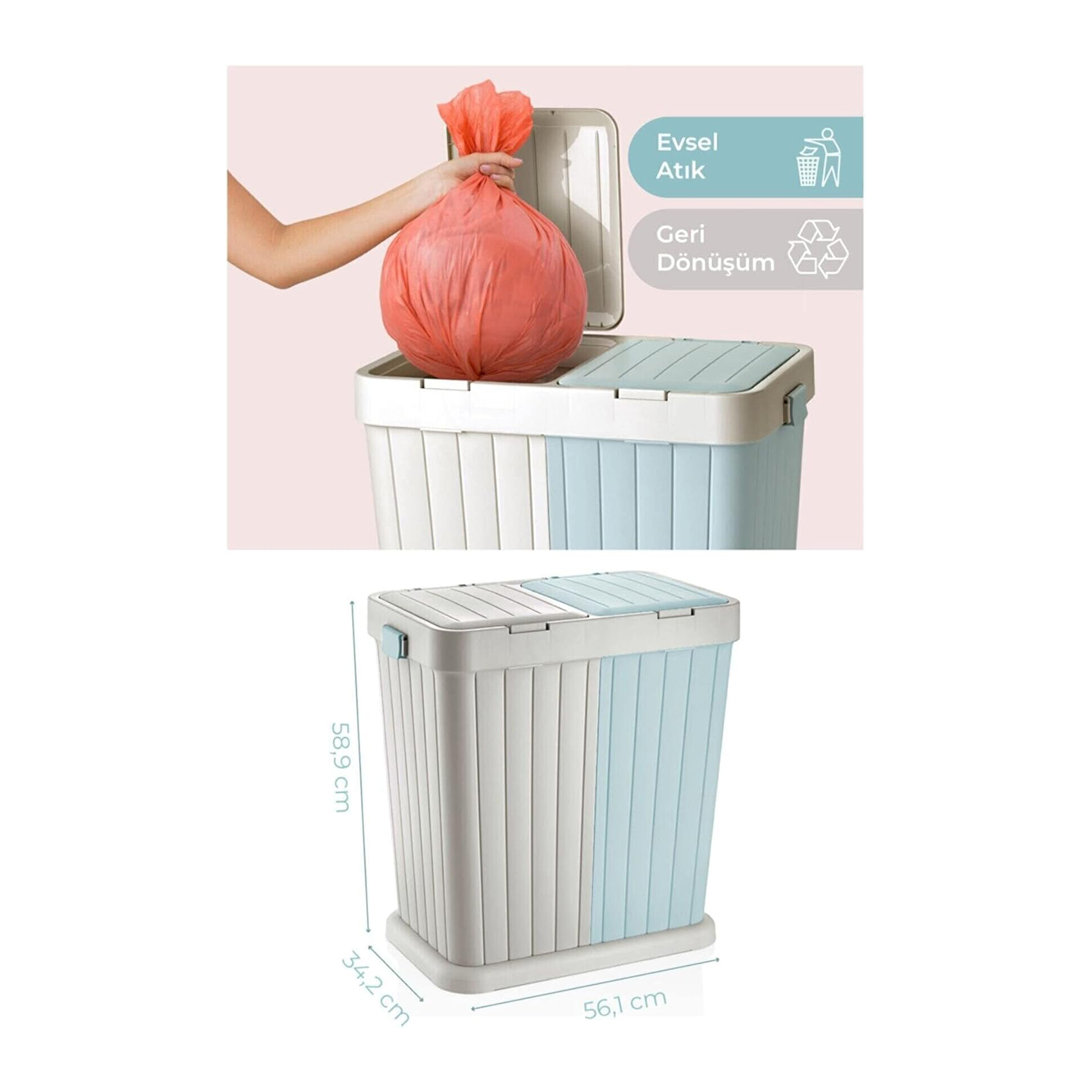 Dual Multi- Purpose Laundry Box 80L - Image 4