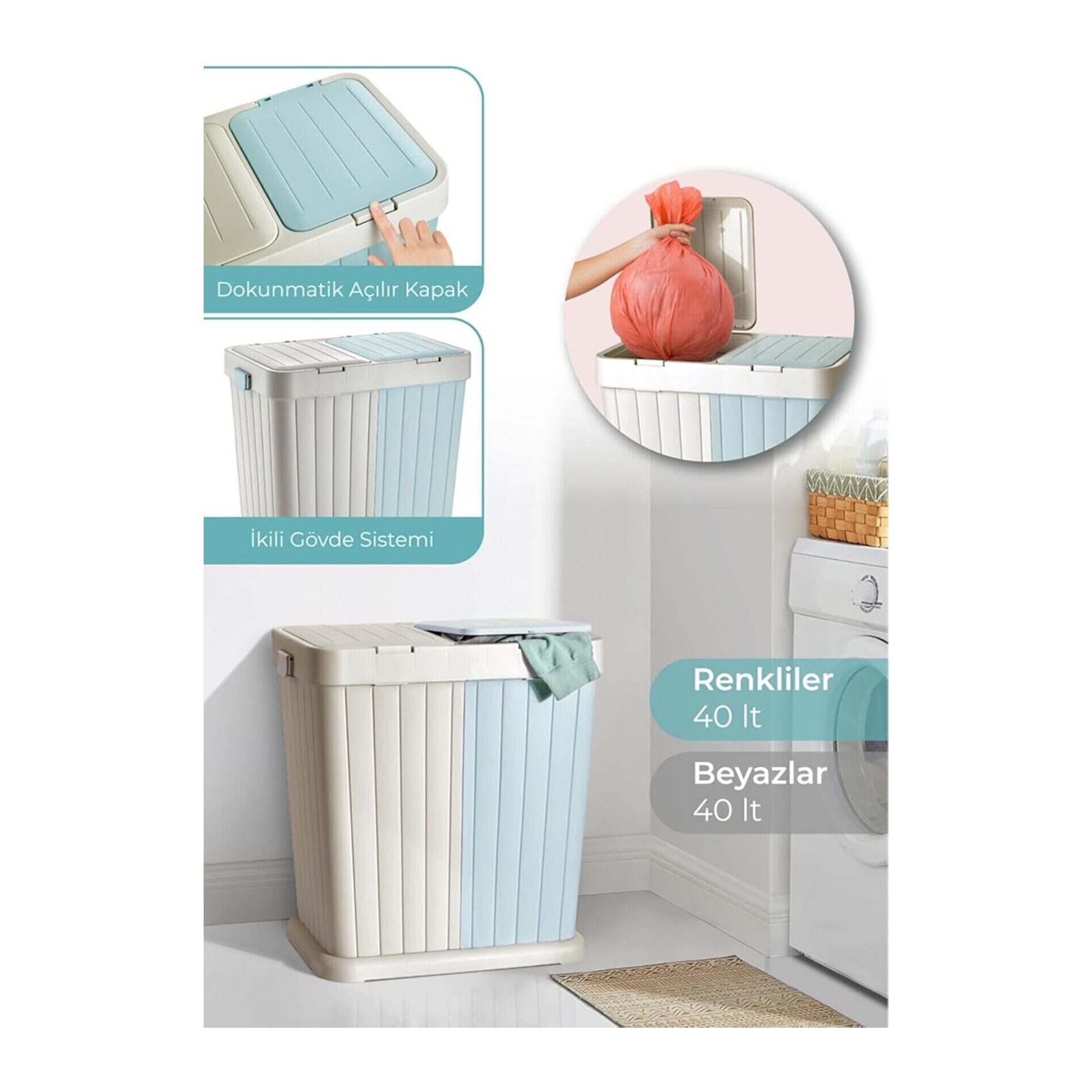 Dual Multi- Purpose Laundry Box 80L - Image 2