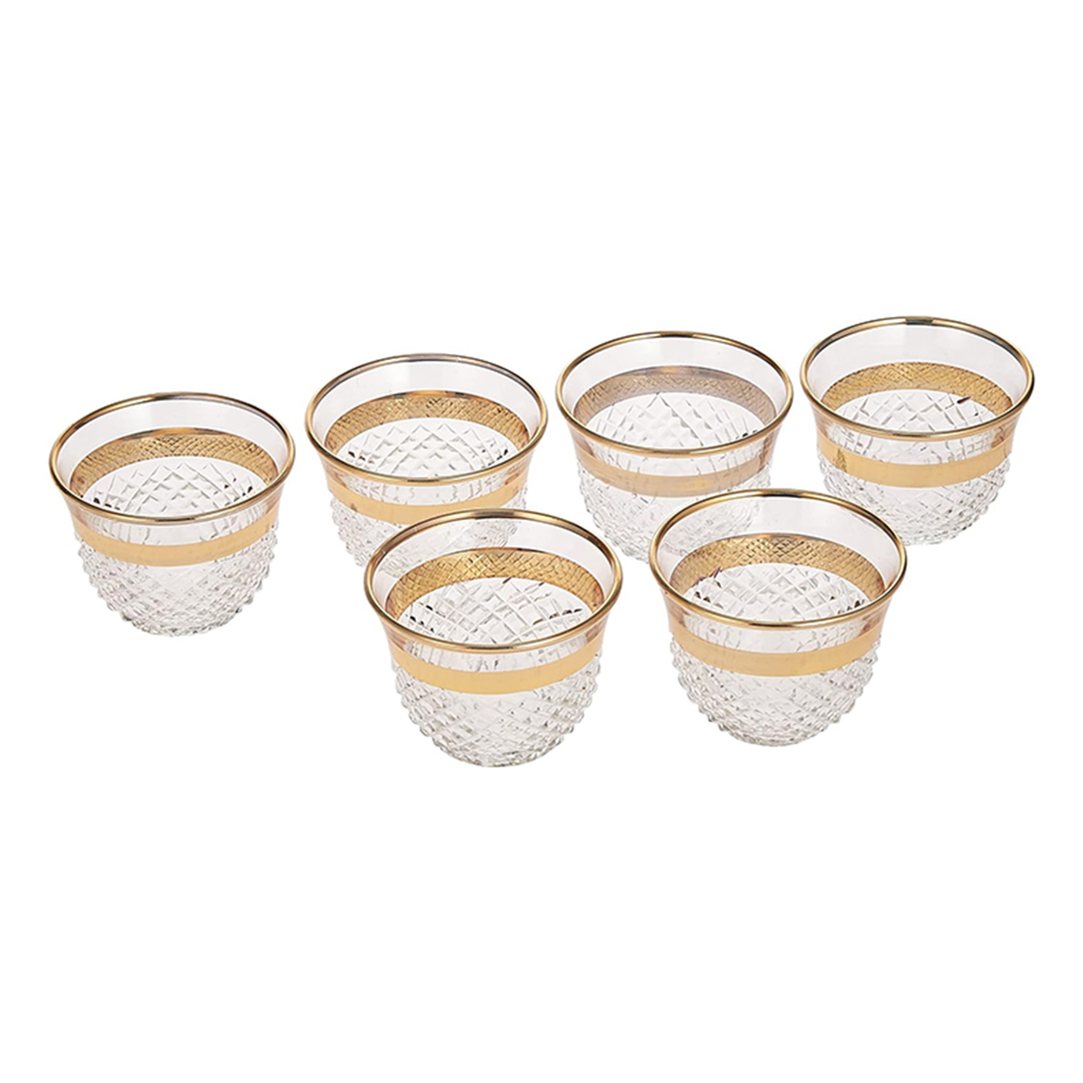 6Pcs Cawa Cups Set - Gold Dkr