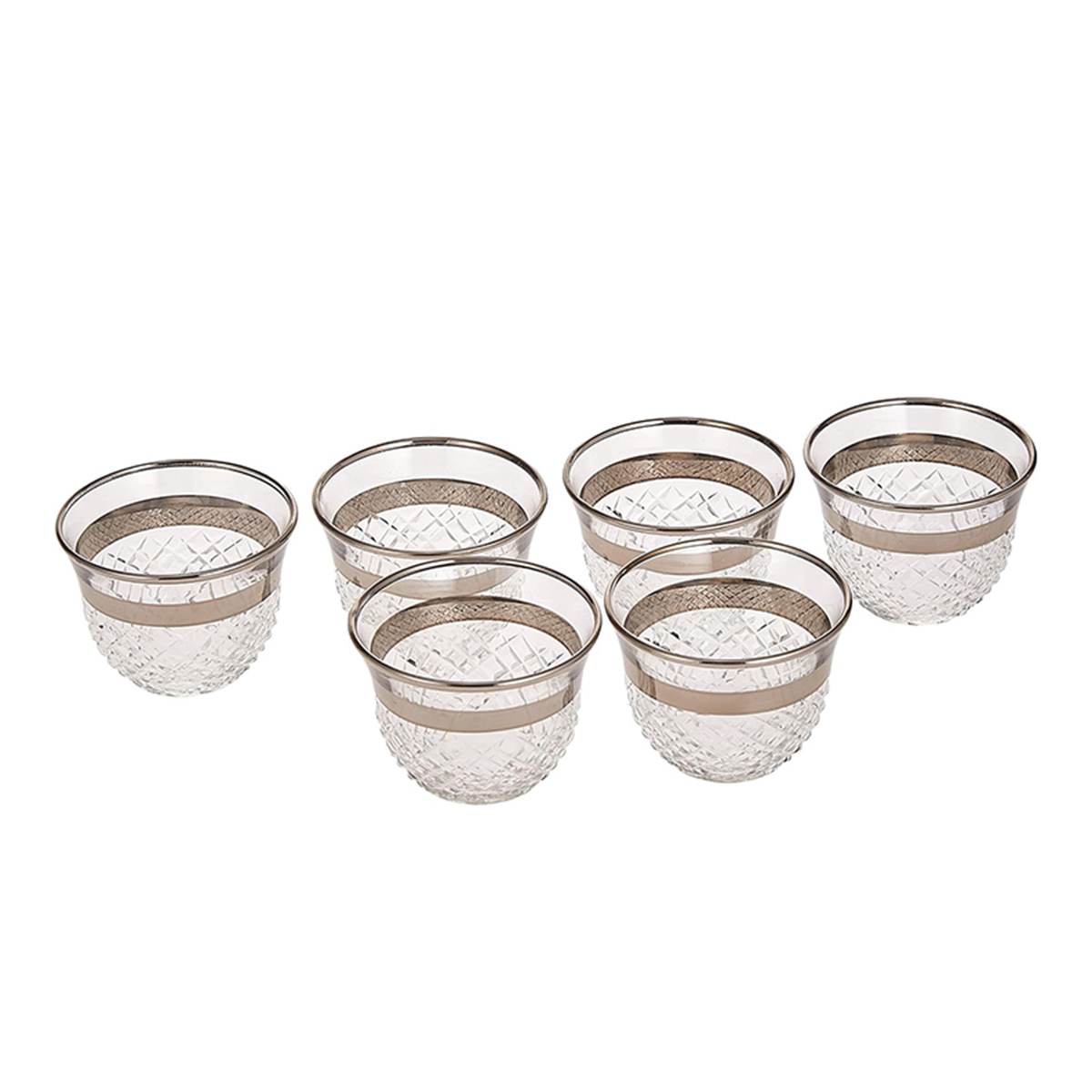 6Pcs Cawa Cups Set-Silver Dkr