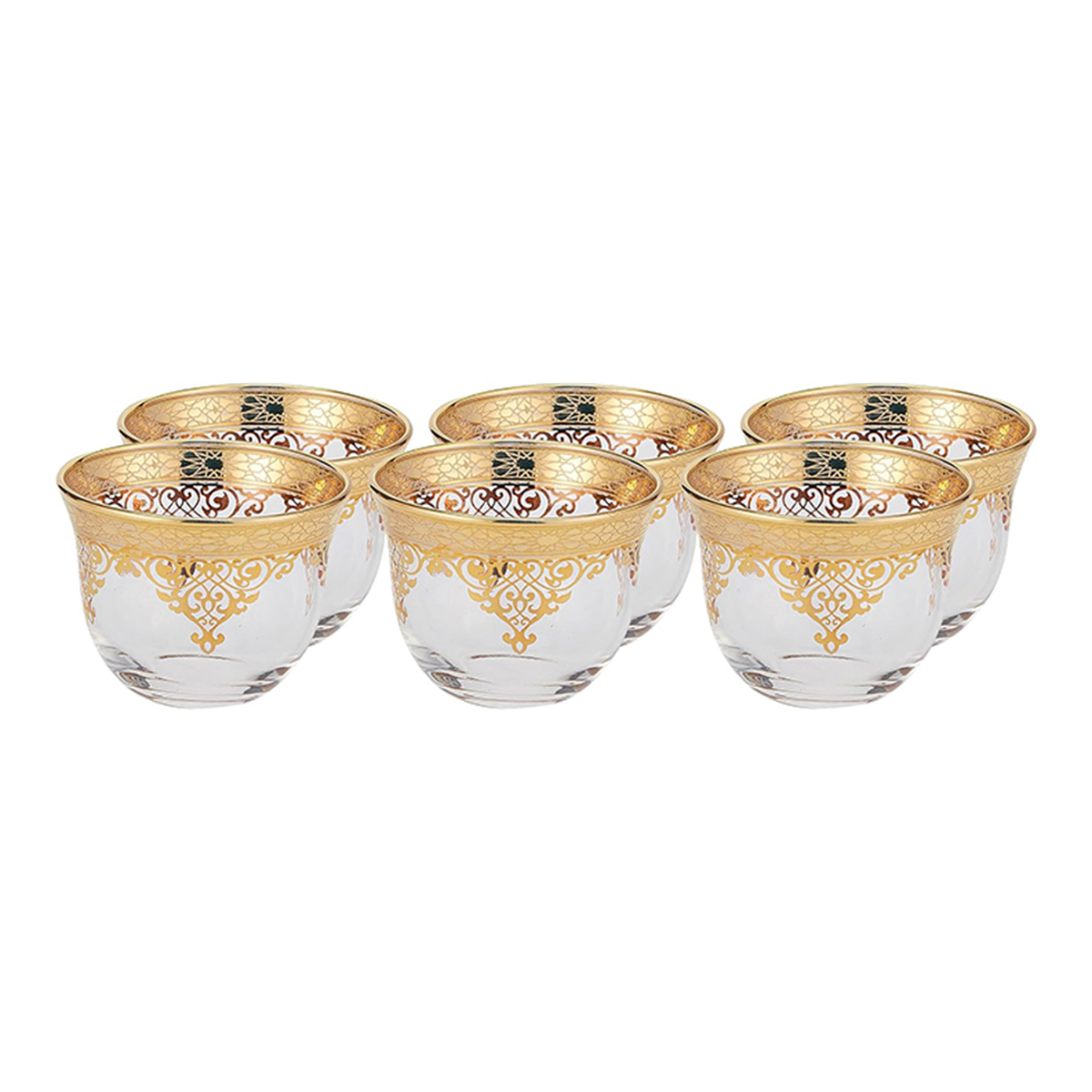 6Pcs Cawa Cups Set Gold Aura