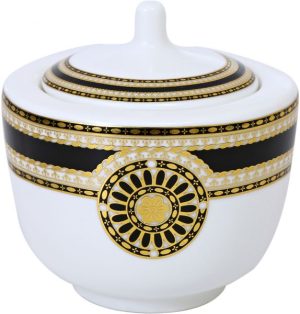 Shallow Arbsq Sugar Pot with Spoon (4417)