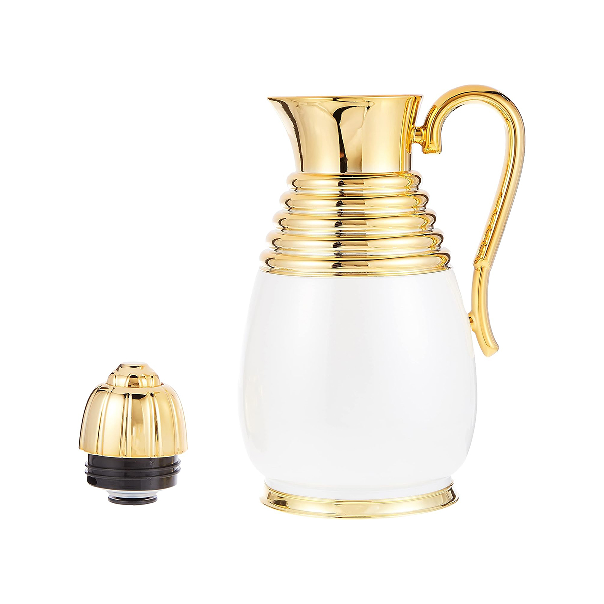 NESSAN ARABIC DALLAH 1.0LTR WHITE/GOLD - Image 2