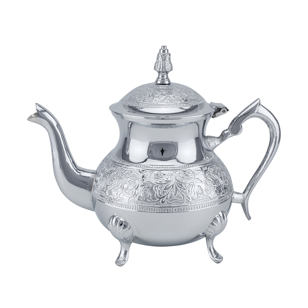 Home Stainless Steel Flowe Decor Tea Pot with Handle, 4CC