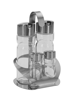 Ekbet Condiment Holder, Pepper & Salt Holder Oil & Vinegar, 5 Pieces