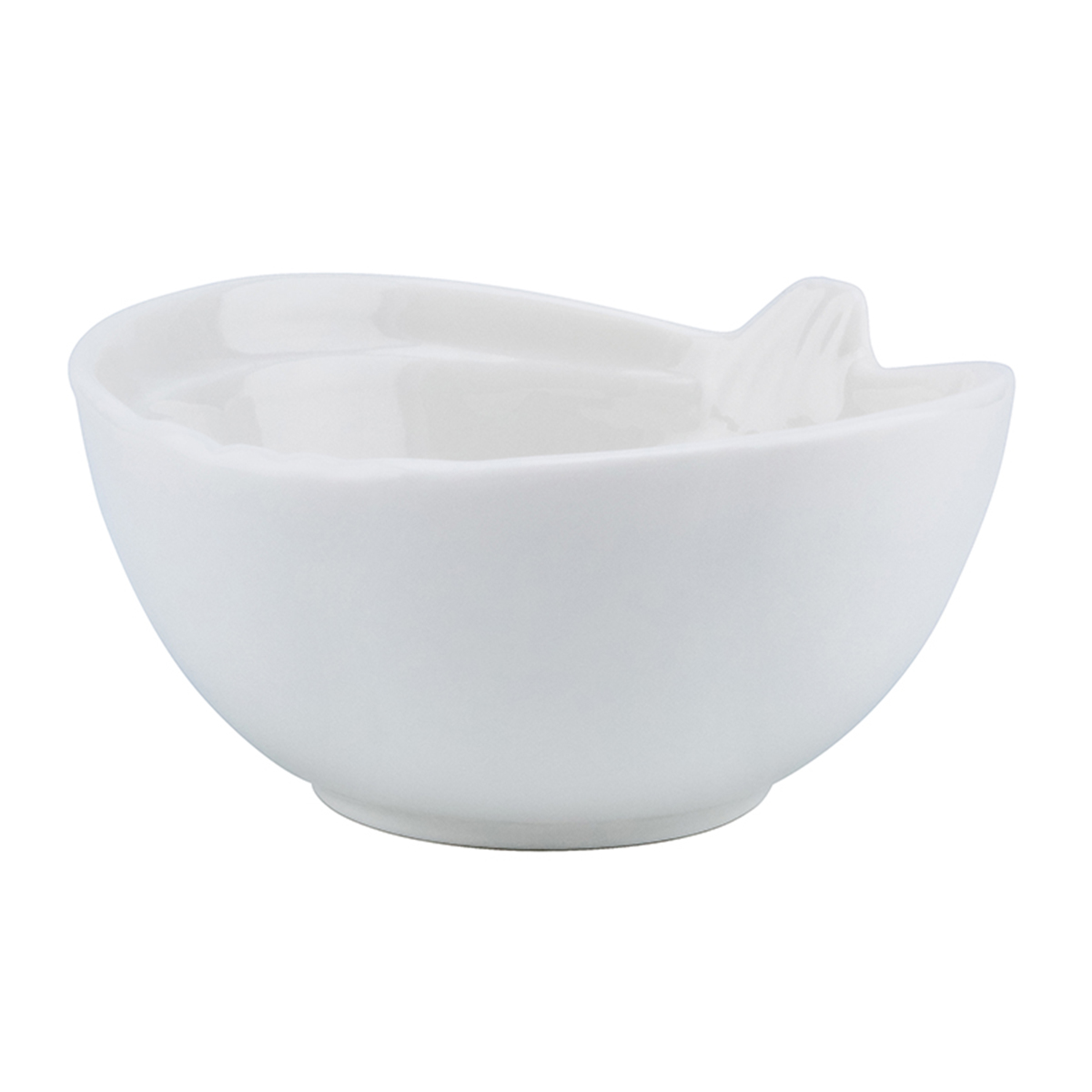 Shallow Porcelain Serving Bowl, White (10 x 4.5 cm) - Image 2