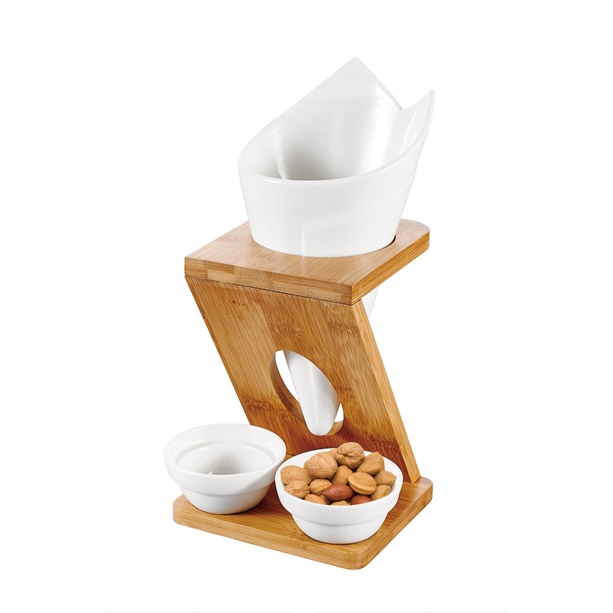 Shallow Fries Holder W/2Sauce Dips +Bambo Holder-25 - Image 2