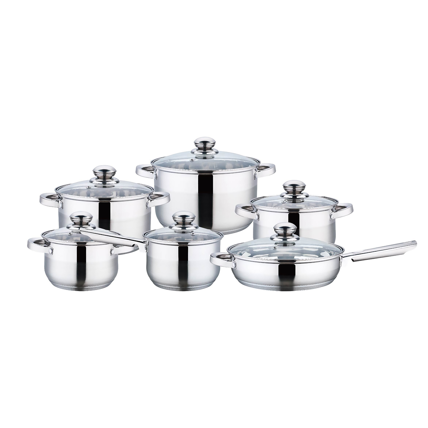 Wilson Stainless Steel Cookware Set, 12 Pieces, Silver