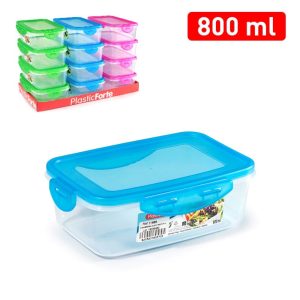 Plastic Forte Rectangle Hermetic Food Container, 800ml