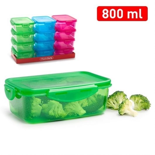 Plastic Forte Square Hermetic Food Container, 800ml