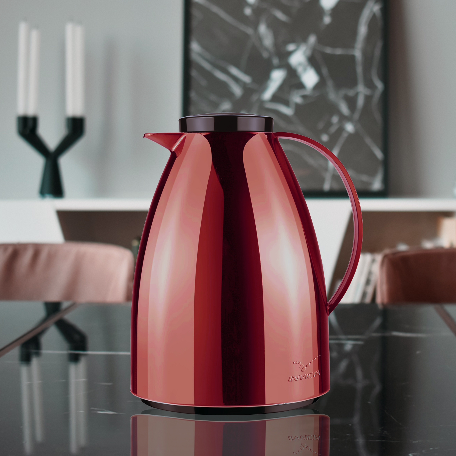 Invicta INV-Viena Coffee Pot Metallized Red (0.75 Liter) - Image 2